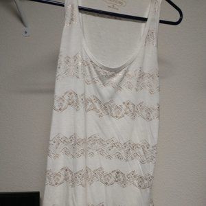 Maurices white with gold foil tank.